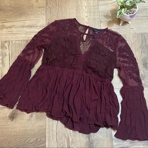 AEO Boho Top with Lace